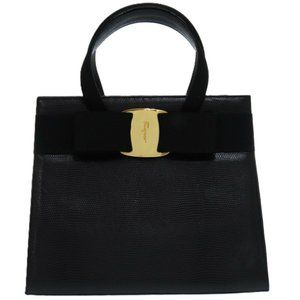 Salvatore Ferragamo Vara Ribbon 2-way handbag BA214178 in black leather (0438)